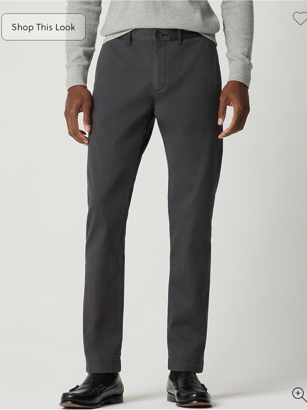 J. Crew Men's Straight Chinos - Charcoal Gray